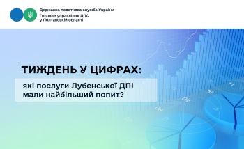Тиждень у цифрах: які послуги Лубенської ДПІ мали найбільший попит?