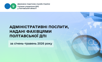  Адміністративні послуги, надані фахівцями  Полтавської ДПІ за січень-травень 2026 року