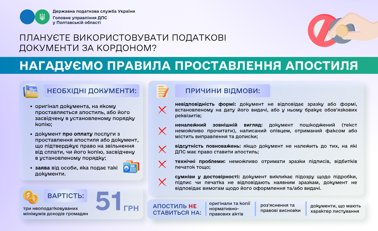 Плануєте використовувати податкові документи за кордоном? Нагадуємо правила проставлення апостиля